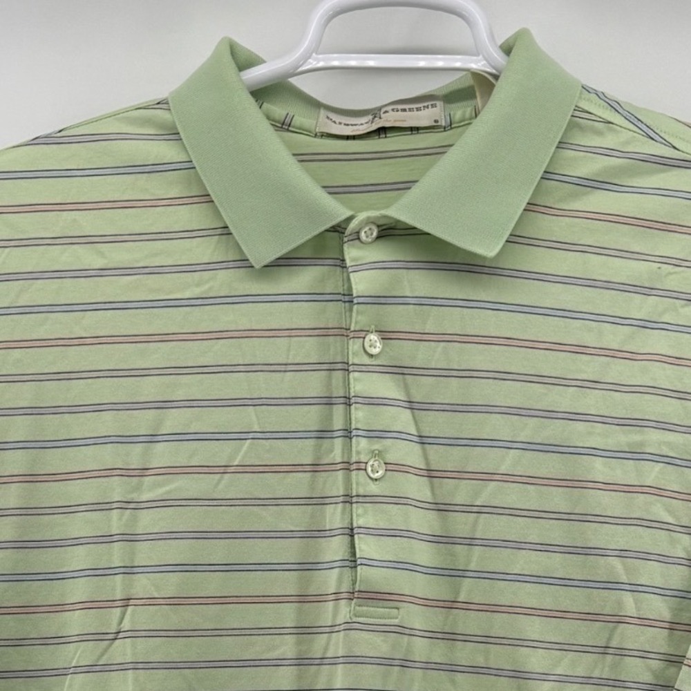 Fairway & Greene L Green Striped Mercerized Cotton Polo St Andrews Golf Club